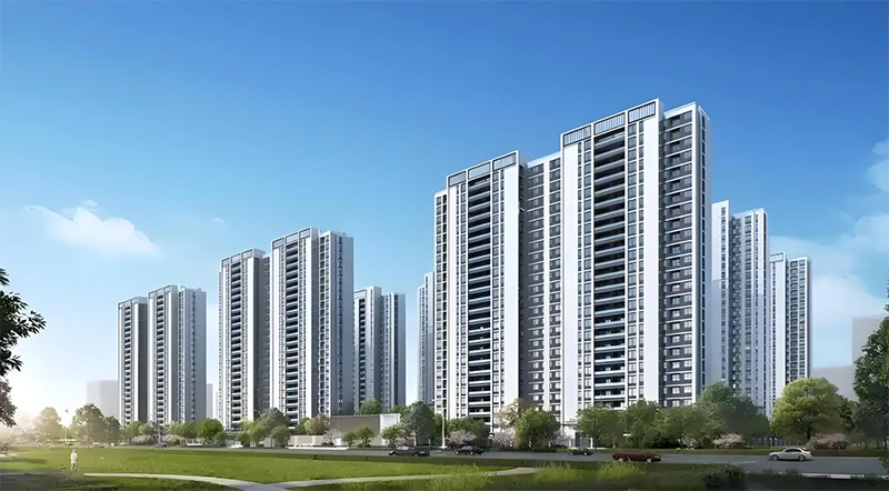 commercial and residential area