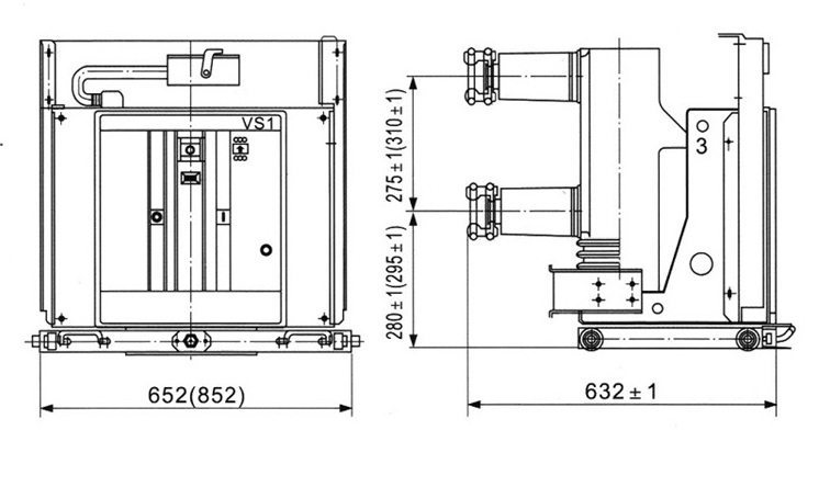12kv 24kv vacuum circuit breaker isolation handcart for switchgear