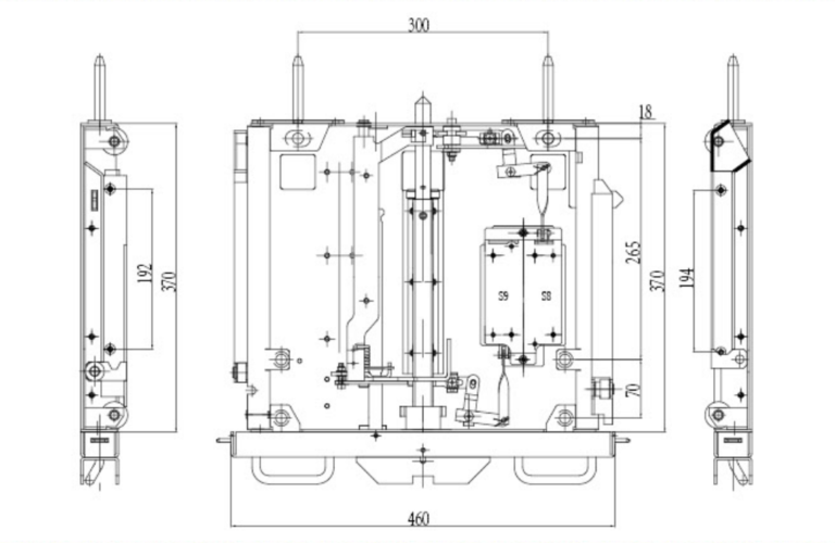 drawing for dpc 4a 550 draw out chassis for handcart type vacuum circuit breakers