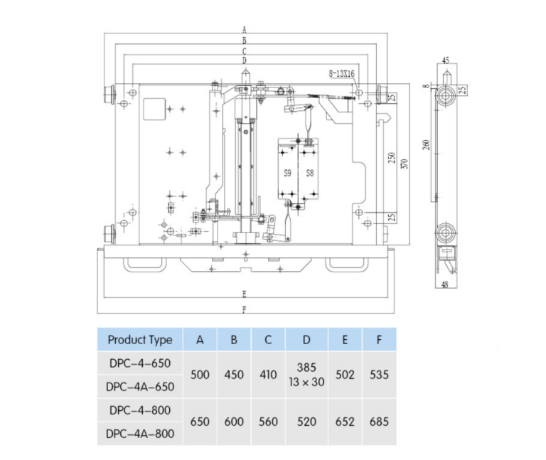 dpc 4a 650 dpc 4a 800 draw out chassis truck for handcart type vacuum circuit breakers