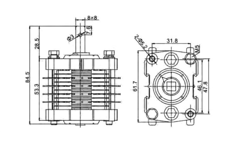 f10 8 iii/ld auxiliary switch | 8 pole rotary auxiliary contact switch for switchgear