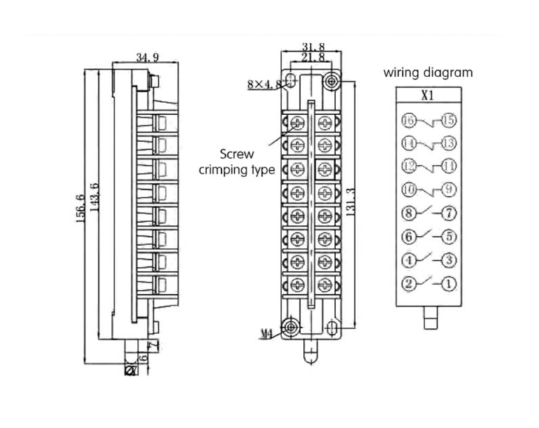 fk10 ii 44 auxiliary switch | 8 pole auxiliary contact switch for high voltage switchgear