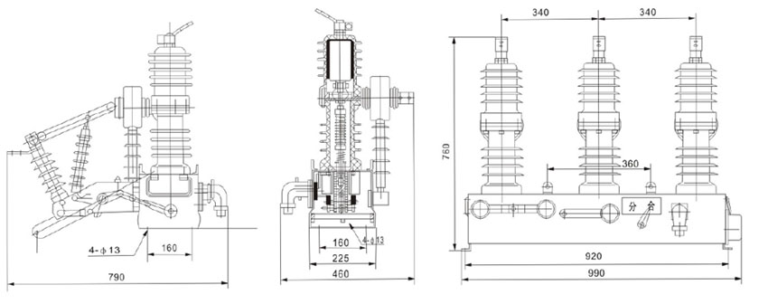 zw32 40.5kv 1250a disjuntor de vácuo de alta tensão para exterior