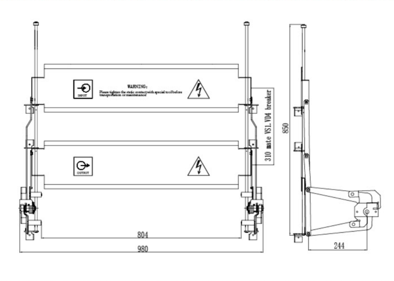5xs 320 011 shutter mechanism | 1000mm iec metal clad switchgear