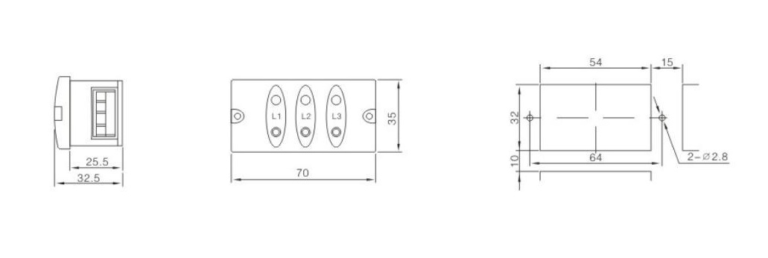 DXN8-12-T8S Voltage Presence Indicator Dimensional Drawing and Installation Guide