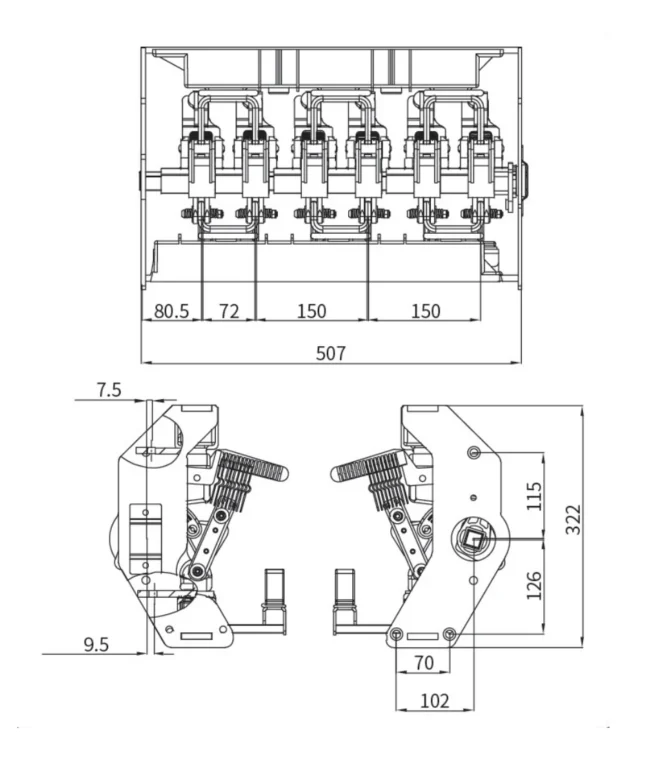 nu fh 12 1250 25 load break switch for 12kv gas insulated switchgear